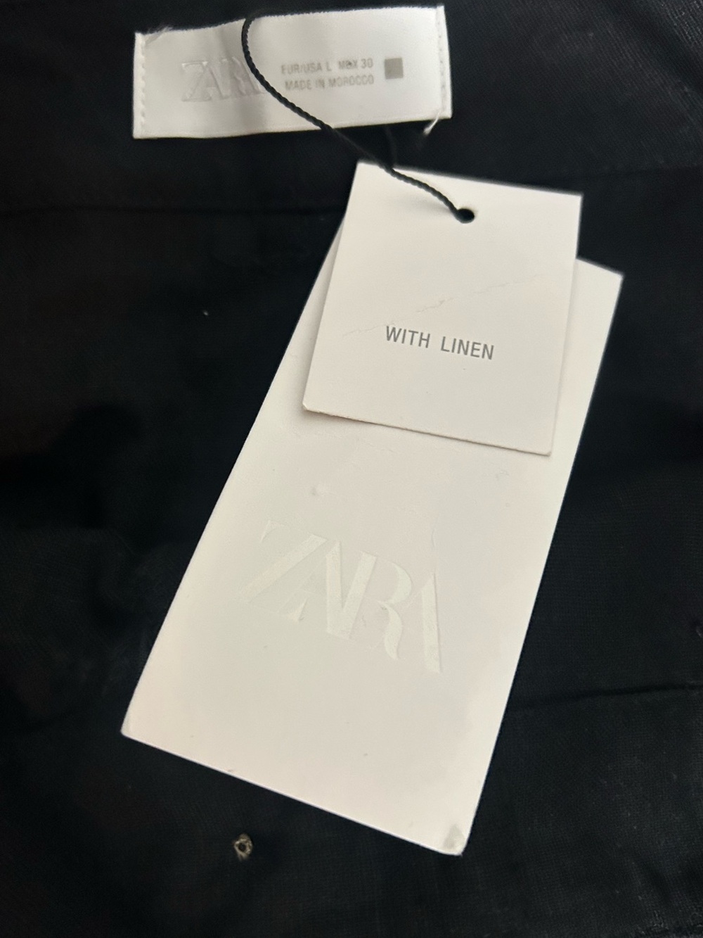 NWT Zara 100% Linen Wide Leg Culottes Pants Size L - Picture 7 of 8